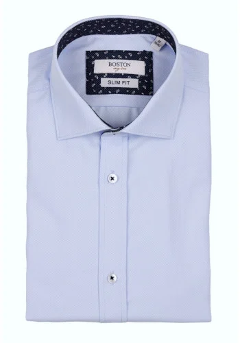 Ανδρικό Πουκάμισο Slim Fit Boston 9502-455-3 Γαλάζιο