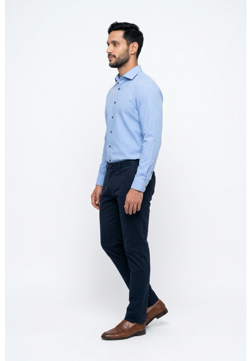 Ανδρικό Πουκάμισο Slim Fit Boston 9502-455 Γαλάζιο
