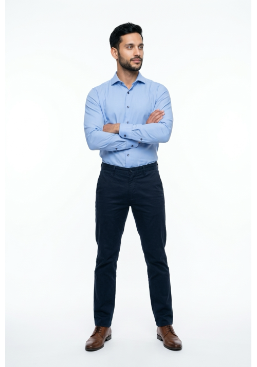 Ανδρικό Πουκάμισο Slim Fit Boston 9502-455 Γαλάζιο