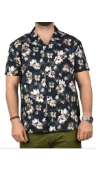 Ανδρικό Κοντομάνικο Πουκάμισο με Στενή Γραμμή Boston18958 Μαύρο