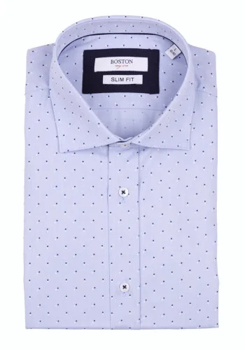 Ανδρικό Πουκάμισο Slim Fit Boston 606-4 Γαλάζιο
