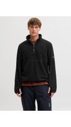 Ανδρική Μπλούζα Jack & Jones JJALPES HALF ZIP FLEECE JACKET AW25 12284828 Μαύρο