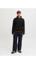 Ανδρική Μπλούζα Jack & Jones JJALPES HALF ZIP FLEECE JACKET AW25 12284828 Μαύρο