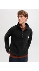 Ανδρική Μπλούζα Jack & Jones JJALPES HALF ZIP FLEECE JACKET AW25 12284828 Μαύρο