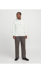 Ανδρικό Φούτερ με Κουκούλα και Τσέπες Jack & Jones JJEBRADLEY 12249340 Sweat Hood Noos Λευκό
