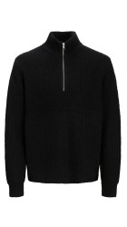 Ανδρικό Πλεκτό Jack & Jones JPRWinter Knit Half Zip 12277992 Μαύρο