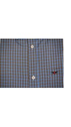 Ανδρικό Πουκάμισο Boston 603-1 Καρό Μπλε