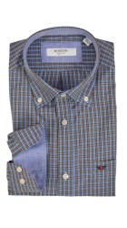 Ανδρικό Πουκάμισο Boston 603-1 Καρό Μπλε