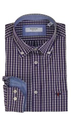 Ανδρικό Πουκάμισο Boston 603-2 Καρό Μωβ