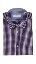 Ανδρικό Πουκάμισο Boston 603-2 Καρό Μωβ