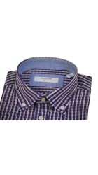 Ανδρικό Πουκάμισο Boston 603-2 Καρό Μωβ