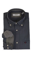 Ανδρικό Πουκάμισο Boston 604-2 Καρό Γκρι