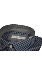 Ανδρικό Πουκάμισο Boston 604-2 Καρό Γκρι
