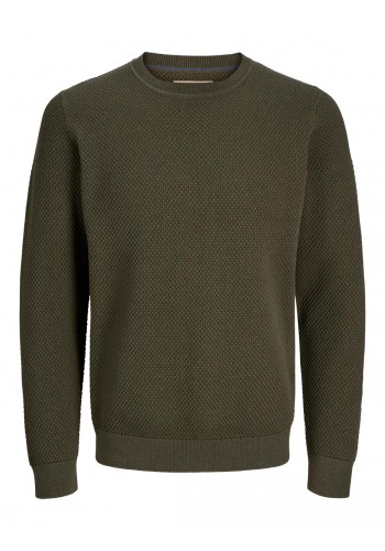 Ανδρικό Πλεκτό Jack & Jones JPRblunoah Knit Crew Neck BF LN 12265328 Olive Night Twist/full structure