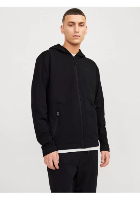 Ανδρική Ζακέτα Φούτερ Jack & Jones JCocloud Sweat Zip Hood Noos 12253764 Μαύρη