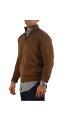 Ανδρικό Πουλόβερ με Φερμουάρ Gnious 21300187-6529 Καφέ