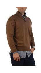 Ανδρικό Πουλόβερ με Φερμουάρ Gnious 21300187-6529 Καφέ