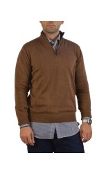 Ανδρικό Πουλόβερ με Φερμουάρ Gnious 21300187-6529 Καφέ