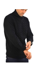 Ανδρικό Πουλόβερ Ζιβάγκο Hamaki-Ho MI3131H Dolcevita Μαύρο