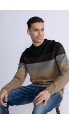 Ανδρικό Πουλόβερ Πλεκτό Petrol M-3030-KWR253-7028 Μπεζ