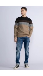 Ανδρικό Πουλόβερ Πλεκτό Petrol M-3030-KWR253-7028 Μπεζ