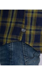 Ανδρικό Πουκάμισο Καρό Petrol M-3030-SIL 400-1096 Μπλε