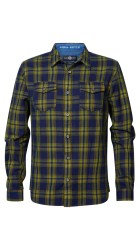 Ανδρικό Πουκάμισο Καρό Petrol M-3030-SIL 400-1096 Μπλε