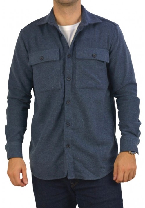 Ανδρικό Πουκάμισο Overshirt Boston 222-6 Μπλε