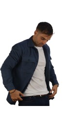 Ανδρικό Πουκάμισο Φανέλα Overshirt Boston 222-6 Μπλε Ανδρικό Πουκάμισο Φανέλα Overshirt Boston 222-6 Μπλε