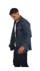 Ανδρικό Πουκάμισο Φανέλα Overshirt Boston 222-6 Μπλε Ανδρικό Πουκάμισο Φανέλα Overshirt Boston 222-6 Μπλε