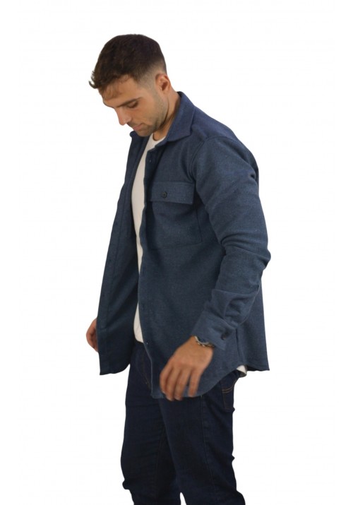 Ανδρικό Πουκάμισο Overshirt Boston 222-6 Μπλε