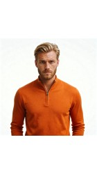 Aνδρικό Βαμβακερό Πλεκτό με Φερμουάρ Gnious 21-300187-3570  Πορτοκαλί