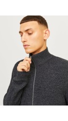 Ανδρική Ζακέτα Πλεκτή Jack & Jones JJelewis Knit Cardigan SN 12257483 Asphalt Twisted Black Ανδρική Ζακέτα Πλεκτή Jack & Jones JJelewis Knit Cardigan SN 12257483 Asphalt Twisted Black
