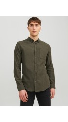 Ανδρικό Πουκάμισο Jack & Jones JJEClassic Melange Shirt LS 12235974 Rosin