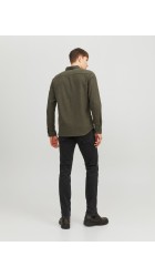 Ανδρικό Πουκάμισο Jack & Jones JJEClassic Melange Shirt LS 12235974 Rosin