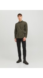 Ανδρικό Πουκάμισο Jack & Jones JJEClassic Melange Shirt LS 12235974 Rosin