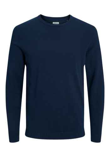 Ανδρικό Πλεκτό Βαμβακερό Jack & Jones JJEBasic Knit Crew Neck Noos 12137190 Navy Blazer