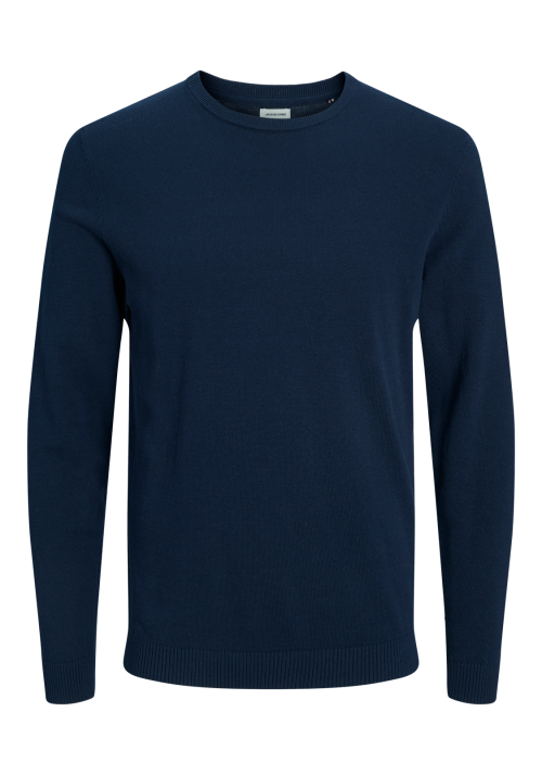 Ανδρικό Πλεκτό Βαμβακερό Jack & Jones JJEBasic Knit Crew Neck Noos 12137190 Navy Blazer