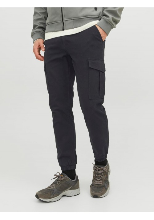 Ανδρικό Παντελόνι Cargo Jack & Jones 12186889 JPSTmarco JJJoe Cuffed Noos Μαύρο