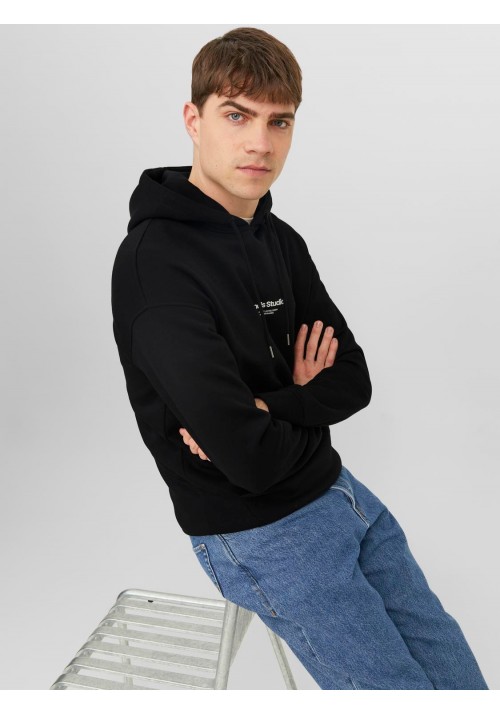 Ανδρικό Φούτερ με Κουκούλα Jack & Jones Jorvesterbro Sweat Hood Noos 12241687 Μαύρο