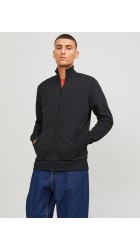 Ανδρική Φούτερ Ζακέτα Jack & Jones JJEPaulos Sweat Zip Noos 12250737 Mαύρο