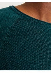 Ανδρικό Βαμβακερό Πλεκτό Jack & Jones JJEHill Knit Crew Neck Noos 12157321 Deep Teal Twist