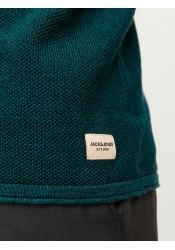 Ανδρικό Βαμβακερό Πλεκτό Jack & Jones JJEHill Knit Crew Neck Noos 12157321 Deep Teal Twist