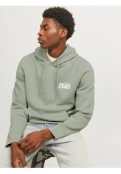 Ανδρικό Φούτερ Jack & Jones JJECorp Logo Sweat Hood Noos 12152840 Iceberg Green Small Print