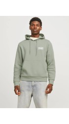 Ανδρικό Φούτερ Jack & Jones JJECorp Logo Sweat Hood Noos 12152840 Iceberg Green Small Print Ανδρικό Φούτερ Jack & Jones JJECorp Logo Sweat Hood Noos 12152840 Iceberg Green Small Print