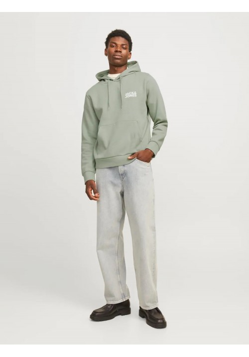 Ανδρικό Φούτερ Jack & Jones JJECorp Logo Sweat Hood Noos 12152840 Iceberg Green Small Print