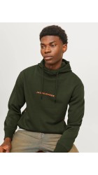 Ανδρικό Φούτερ με Κουκούλα Jack & Jones JJTree Sweat Hood 12257192 Kombu Green