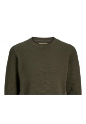 Ανδρικό Πλεκτό Jack & Jones JPRblunoah Knit Crew Neck BF LN 12265328 Olive Night Twist/full structure